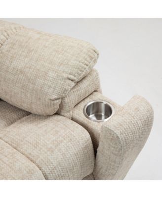 Chenille Power Lift Recliner Chair with Heat and Massage, 4 OKIN Motors, Lift Chair with Adjustable Headrest and Lumbar