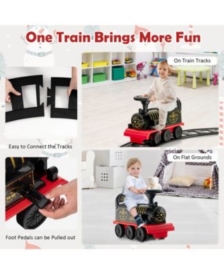6V Electric Kids Ride On Car Toy Train with 16 Pieces Tracks