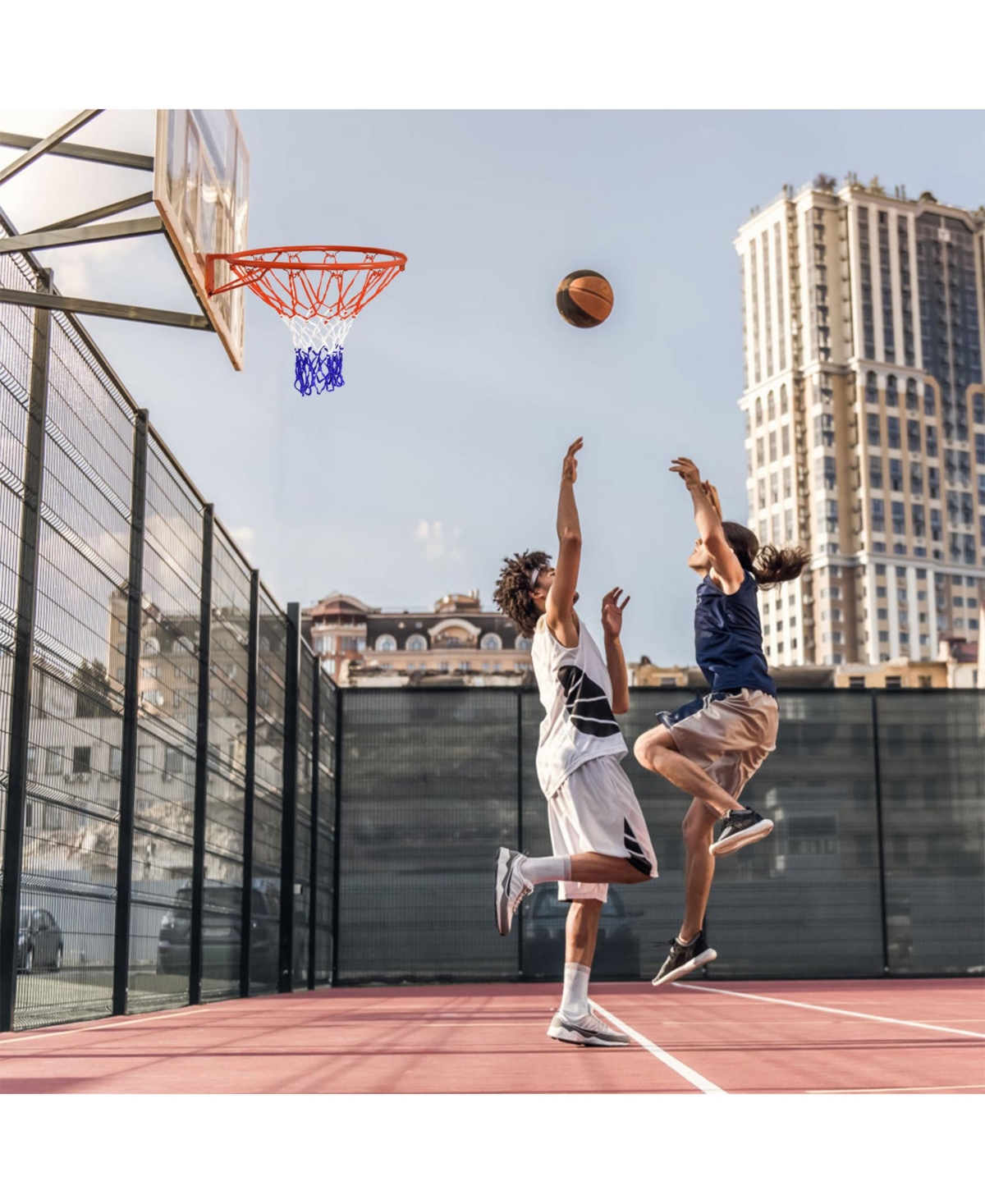 Sugift 18 Inch Replacement Basketball Rim with All-Weather Net