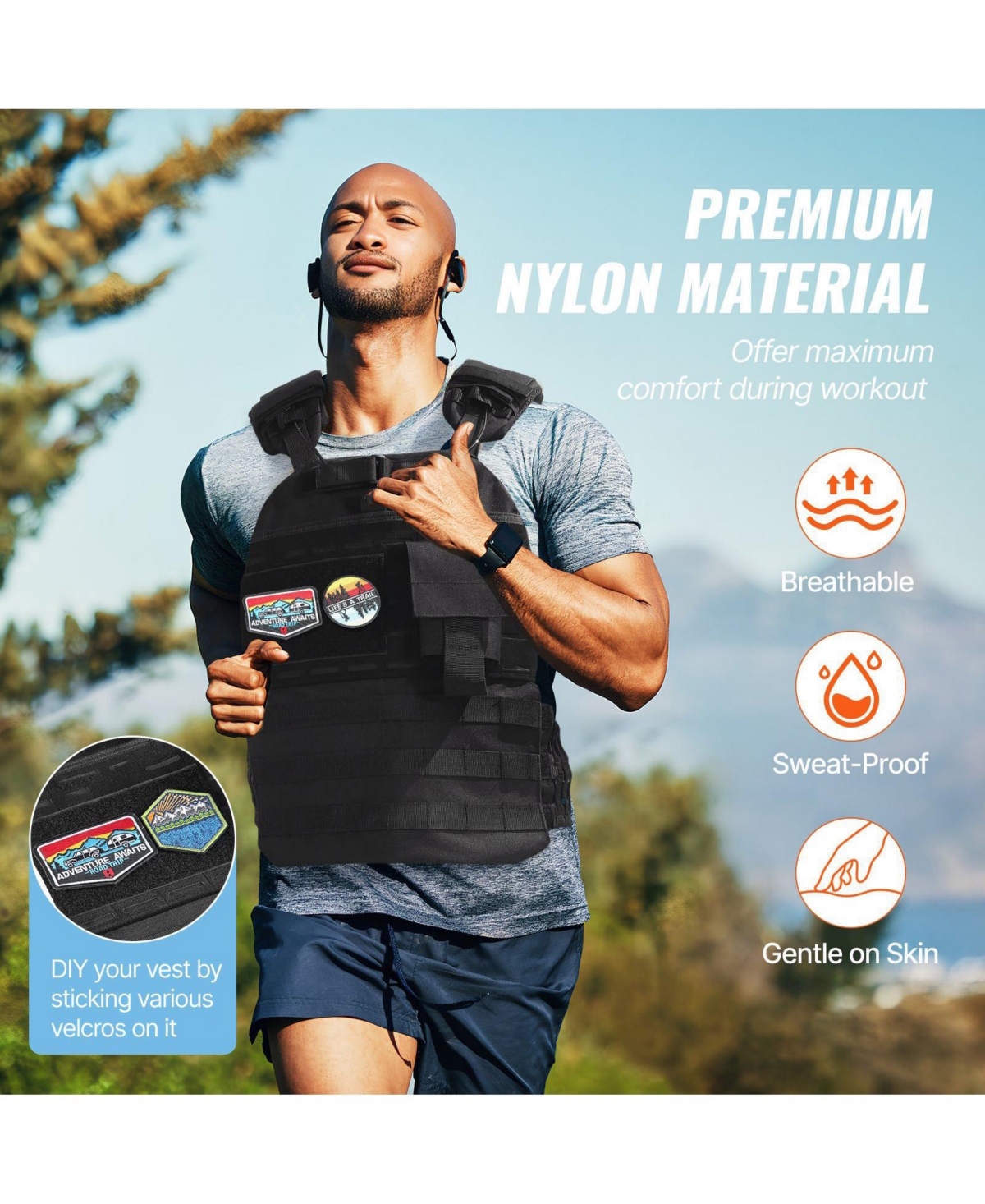 Mecale Weighted Vest, 40 lb Adjustable Workout Vest for Men and Women, Strength and Endurance Training for Running, Jogging and Fitness