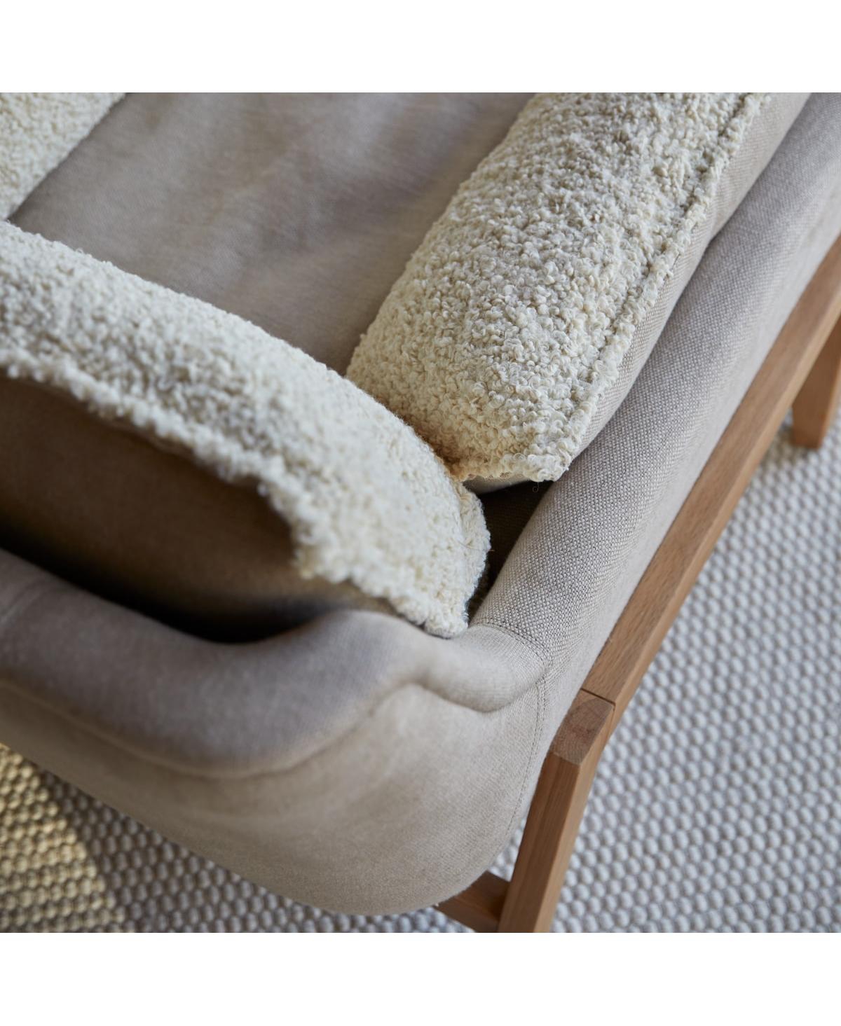 Tikamoon Woodnest armchair solid oak and linen fabric, 1 seat