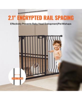 Extra-Wide Walk-Thru Safety Gate with Auto-Close, 29.5"-48.4", Black