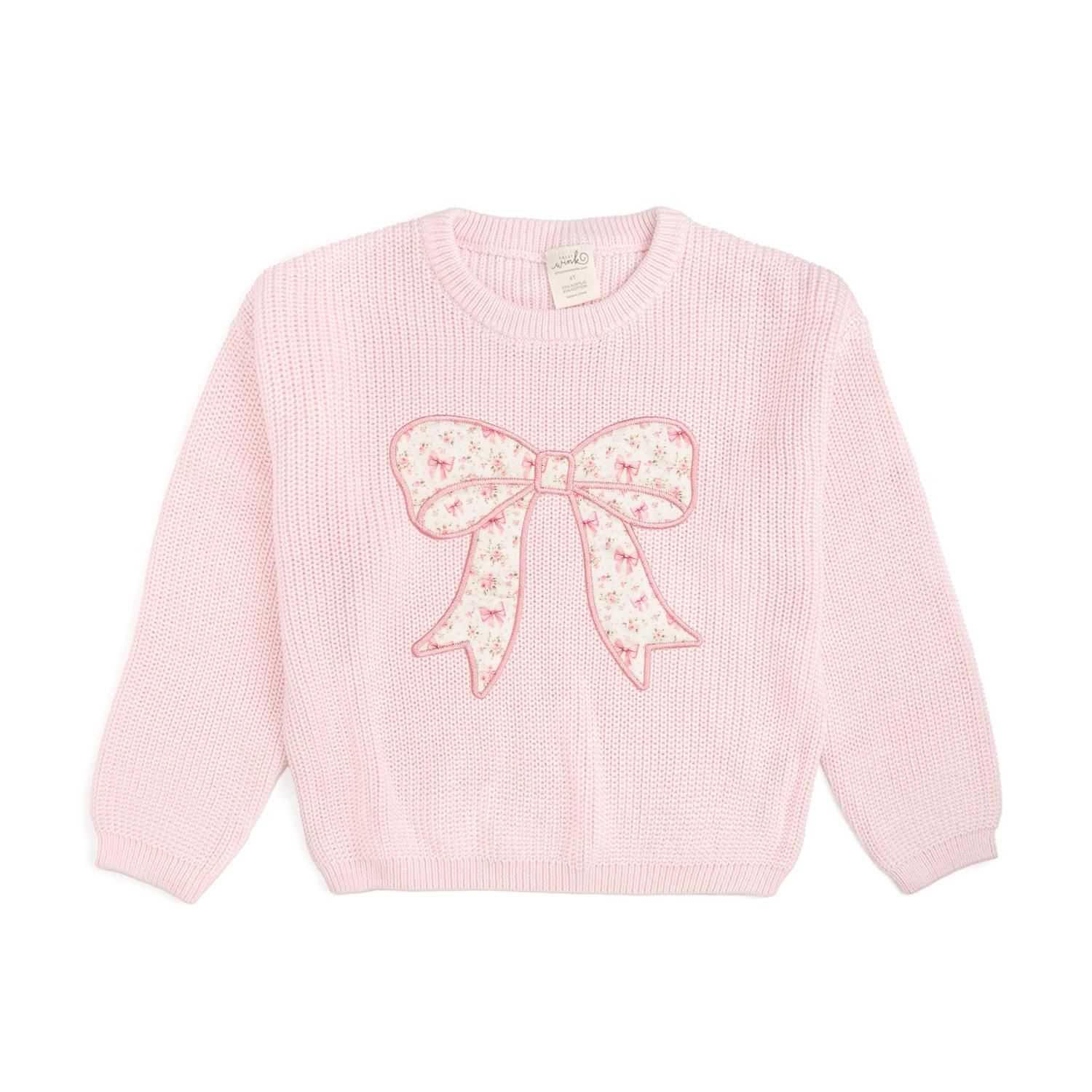 Baby Girls Ditsy Floral Bow Knit Sweater