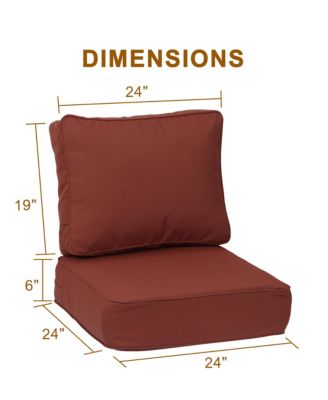 Outdoor Patio Chair Cushions Set, Sunbrella Fabric Weather-Resistant Outdoor Cushion with Individual Pocket Springs