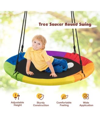 40-Inch Flying Saucer Tree Swing Outdoor Play Set with Easy Installation Process for Kids
