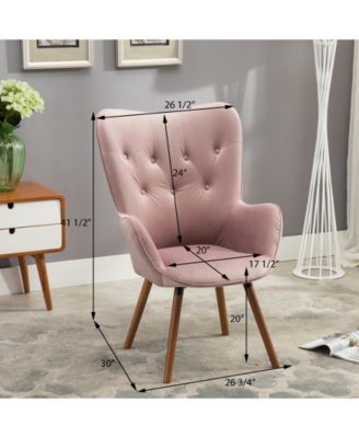 Contemporary Silky Velvet Tufted Button Back Accent Chair