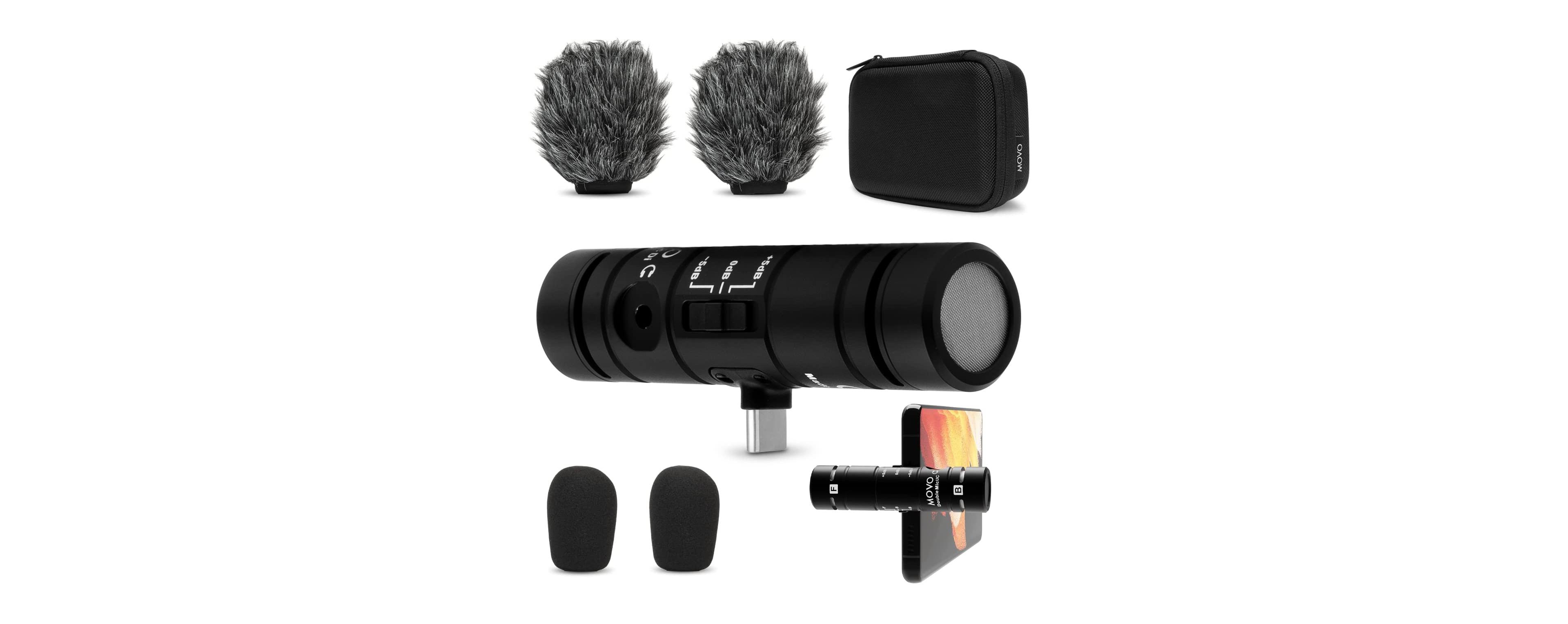 Movo DoubleMic-uc Dual Capsule Phone Microphone for Usb-c Devices