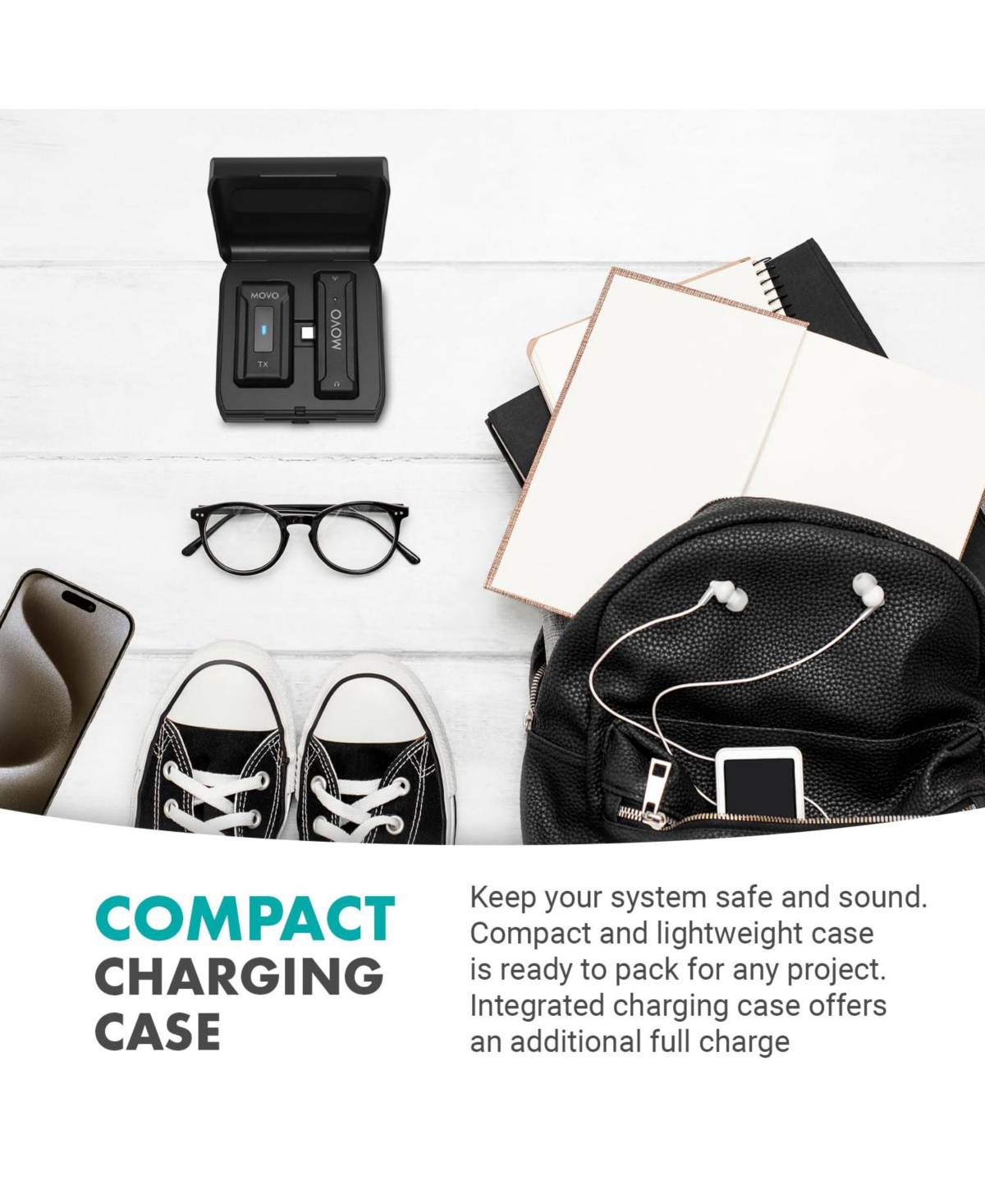 Movo Wmx-2-c Wireless Microphone for iPhone 15/16 with Charging Case (Usb-c)