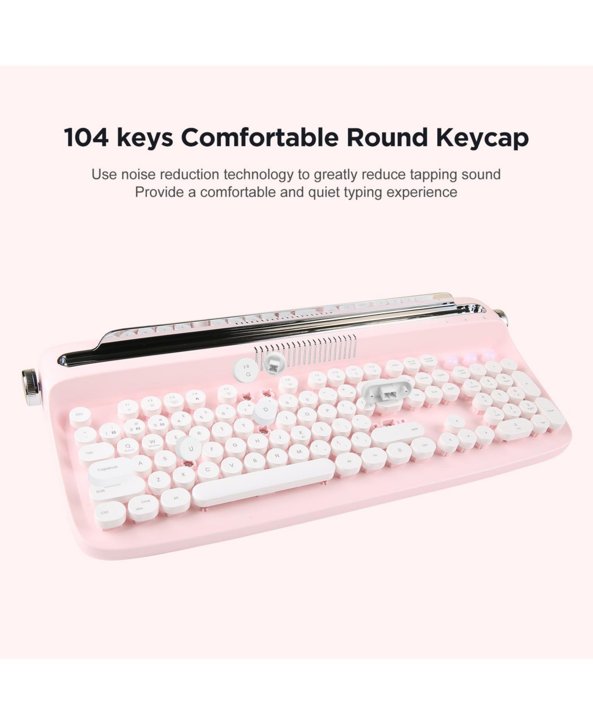 New Actto B503 Wireless Keyboard Retro Bluetooth Aesthetic Typewriter Style Keyboard with Integrated Stand