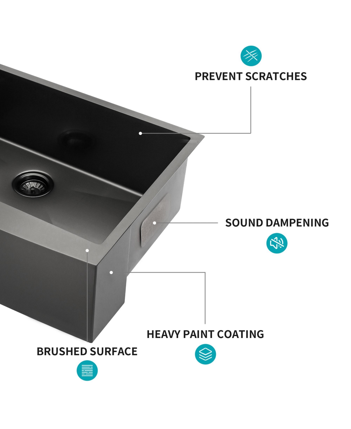 flynama 36x21x10inch Gunmetal Black Farmhouse Kitchen Sink Stainless Steel Apron Front 16 Gauge