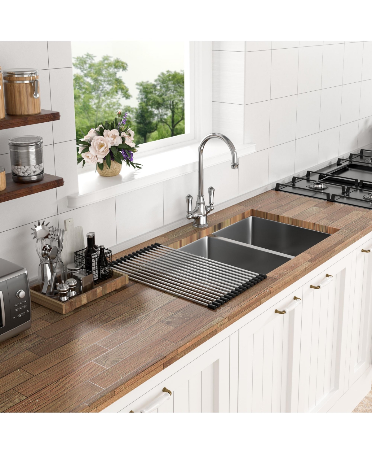 flynama 33x19x9inch Undermount Double Bowl Kitchen Sink Stainless Steel 16 Gauge 60 and 40