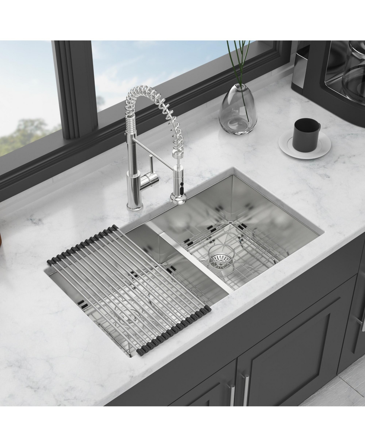 33x19x10inch Undermount Double Bowl Kitchen Sink Stainless Steel 16 Gauge 60 and 40