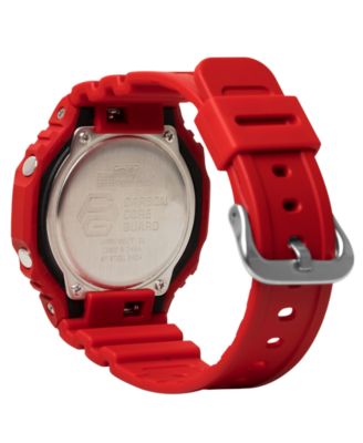 Men's Japanese Quartz Red Resin Watch 45.4mm