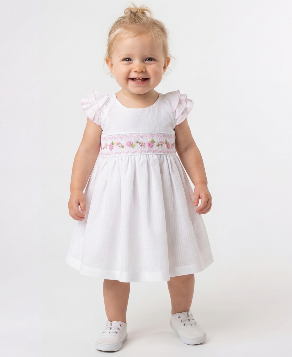 Bonnie Baby Girls' Embroidered Roses Smocking Dress and Bloomers