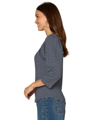 Women's Stripe Boat Neck Top