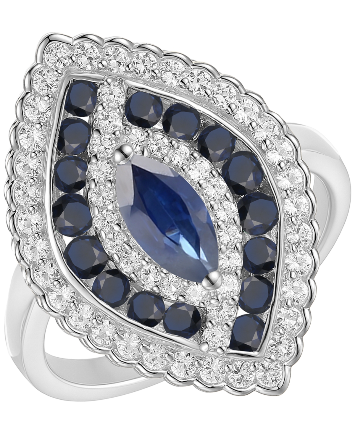 Macy's Sapphire (7/8 ct. t.w.) & Diamond (1/3 Ring 14k White Gold (Also Available Ruby Emerald)