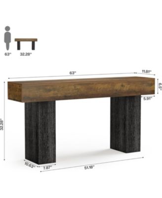 63" Long Entryway Table, Farmhouse Console Table Behind The Couch, Wooden Foyer Stand Entry Station for Entrance