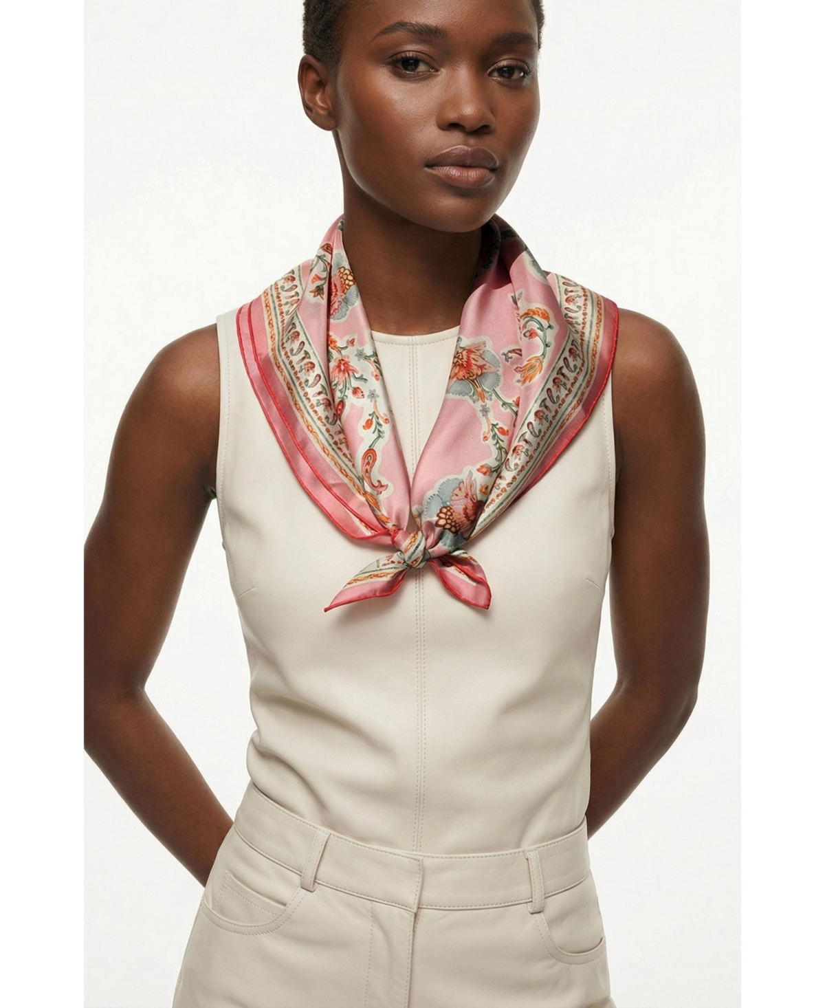 Jessie Zhao New York Blush Charm Double Sided Silk Scarf