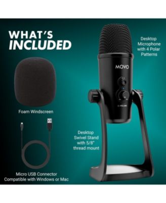 UM700 Desktop Studio USB Microphone with Stereo, Cardioid, Omnidirectional, and Bi-Directional Polar Patterns