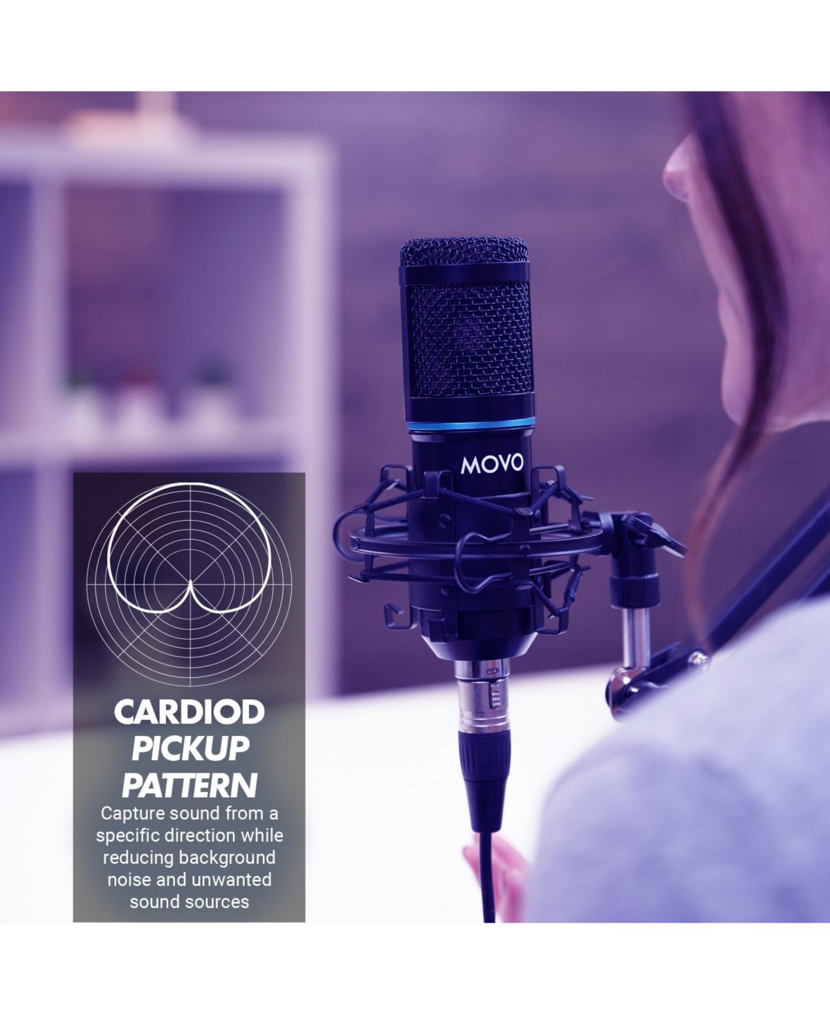 Movo PodPak Podcast Equipment Bundle with Microphone, Boom Arm, and Pop Filter