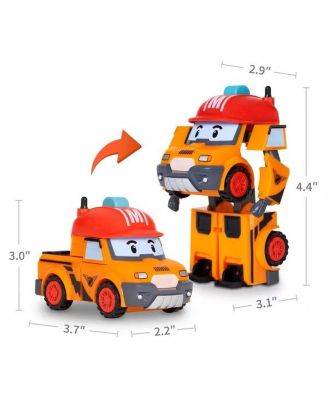 2PCS 4" Transforming Robots (MARK & BUCKY) - Emergency Rescue Vehicle Action Figures | Kids Educational Pretend Play Toy