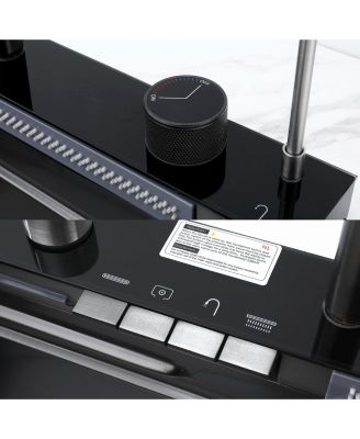 Smart Waterfall Kitchen Sink 304 Stainless Steel Single Bowl Pull Out Faucet Vegetable Basin