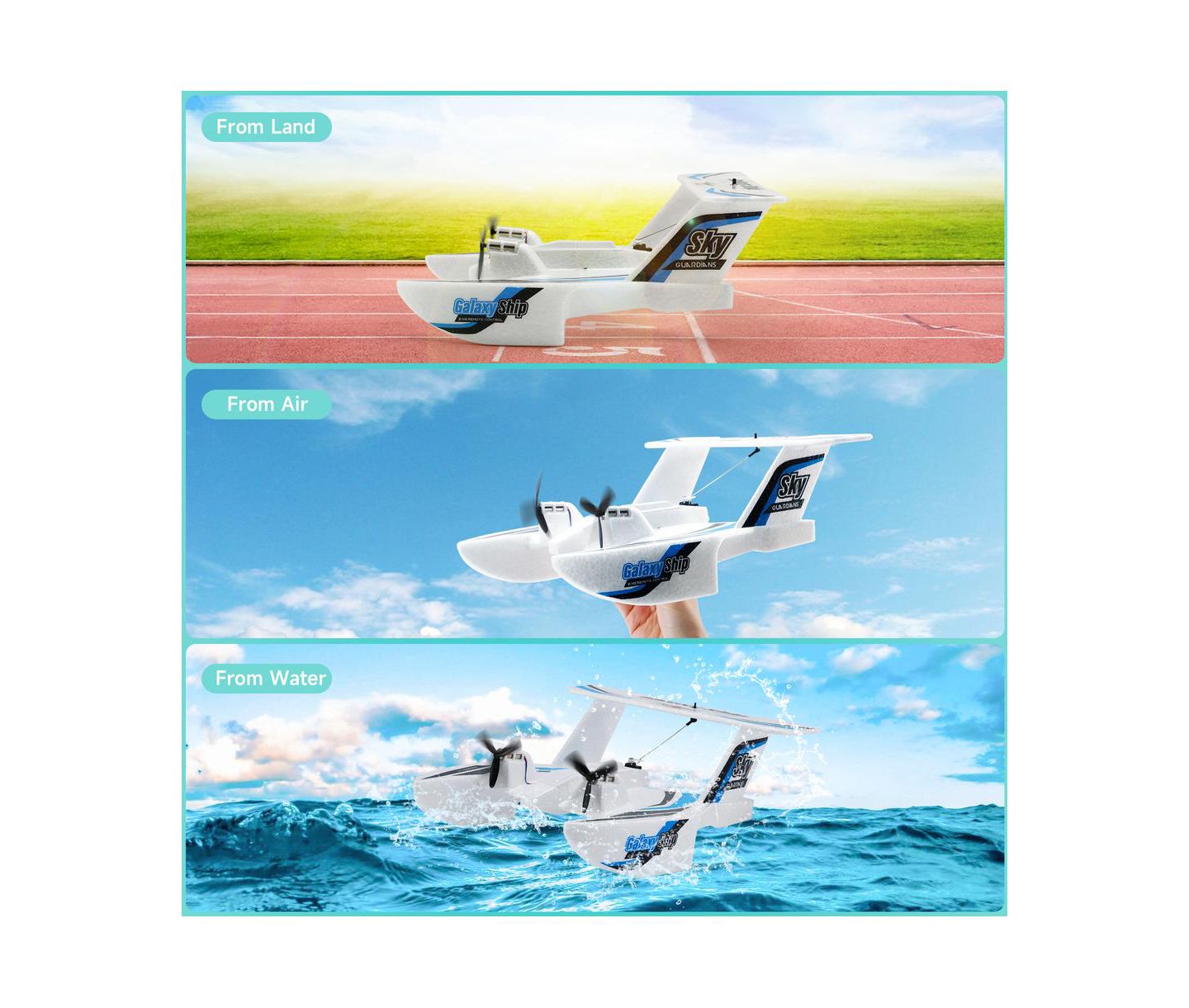 Детская игрушка Bruce & Shark 3-in-1 2.4G Remote Control Plane, цвет: Синий — фото 3