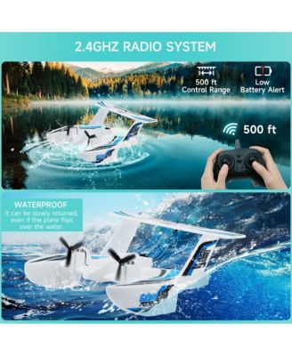 3-in-1 Water Land Air RC Plane, 2.4G 3-Channel with 2 Batteries & 20 Min Flight