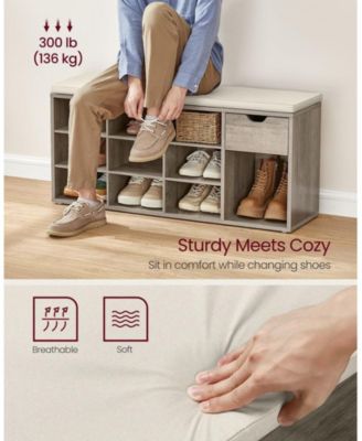 Entryway Bench with Cushioned Seat for Stylish and Comfortable Storage