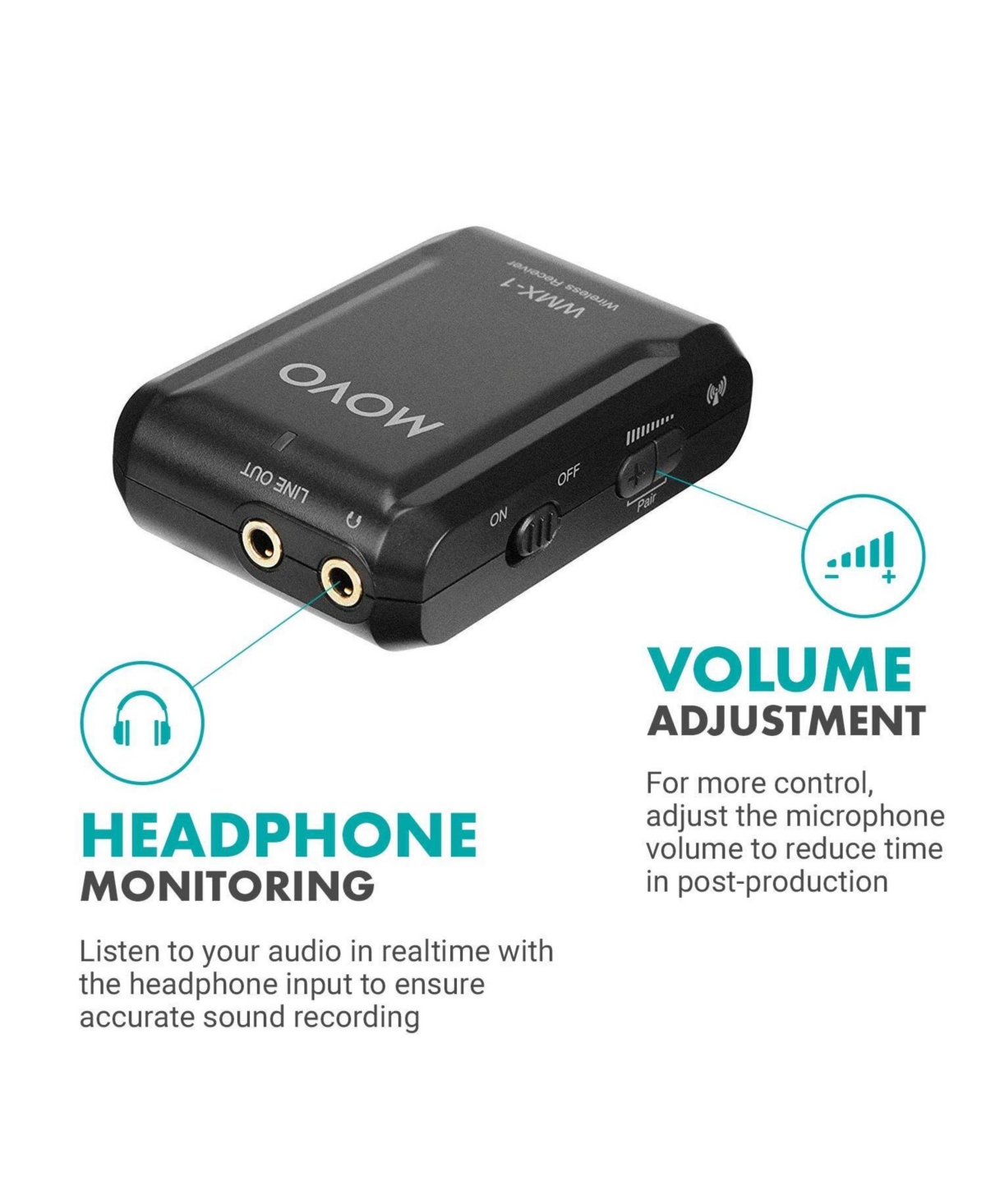 Movo Wmx-1-duo 2.4GHz Dual Wireless Lavalier Microphone System Compatible with Cameras and Smartphones