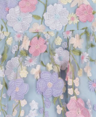 Girls' 2T-6X Floral Embroidered Mesh Illusion Dress
