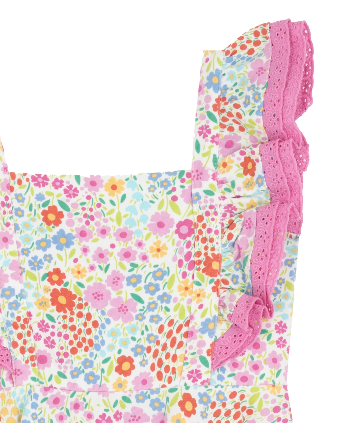 Rare Editions Girls' 2T-6X Knit Print Square Neck Dress