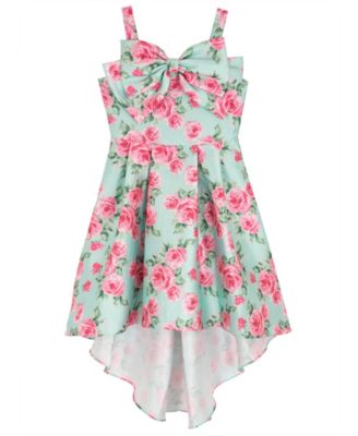 Girls' 7-16 Floral Mikado Hi-Lo Bow Dress