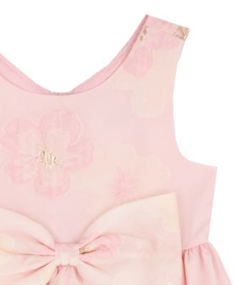 Girls' 2T-6X Floral Burnout Round Neck Dress