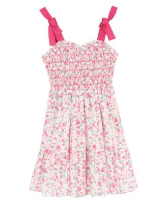 Girls' 7-16 Printed Woven Bodice Sleeveless Dress