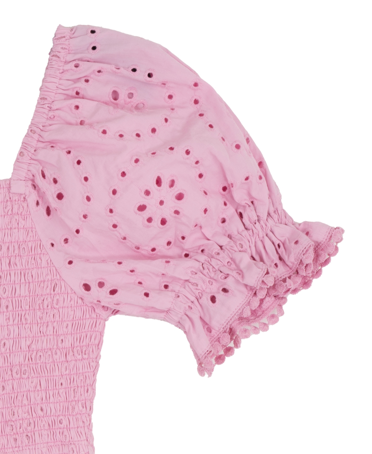 Rare Editions Girls' 7-16 Smocked Eyelet Square Neck Dress