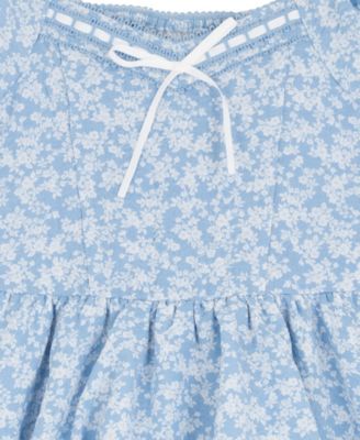 Girls' 7-16 Textured Floral Sweetheart Neck Romper