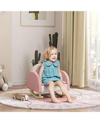 Kids Rocking Chair Princess Crown Toddler Chair Armchair Rocker with Rainbow Backrest for Bedroom Playroom Pink