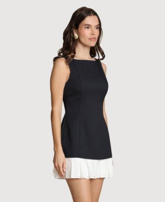 Women's Boat Neck Mini Dress