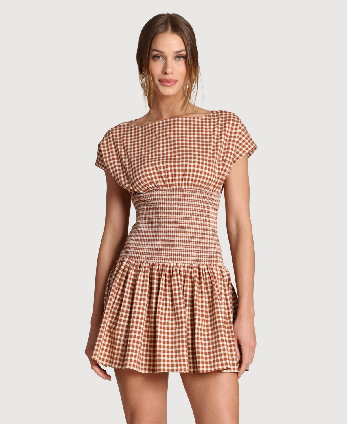 Avec Les Filles Women's Boat Neck Mini Dress