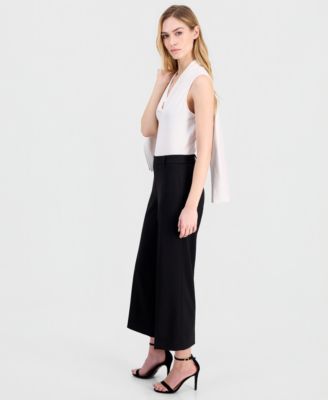 Women's Wide-Leg Cropped Pull-On Pants