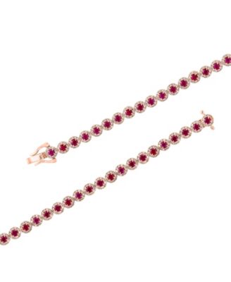 Ruby (2.67 ct. t.w.) and Diamond (1-1/5 ct. t.w.) Bracelet in 14k Rose Gold