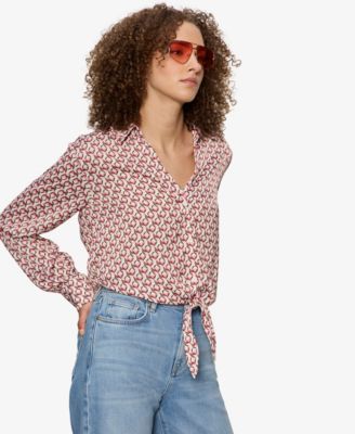 Petite Lover Long-Sleeve Tie Shirt