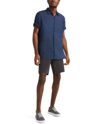 Men's Classic-Fit Solid Linen Short-Sleeve Shirt 