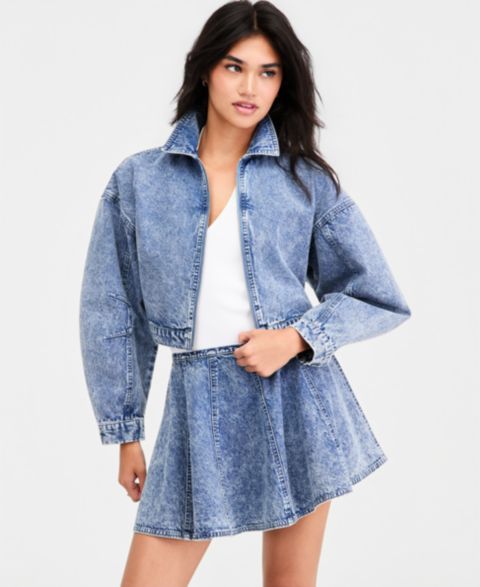 Женские куртки Bar III Cropped Denim Jacket