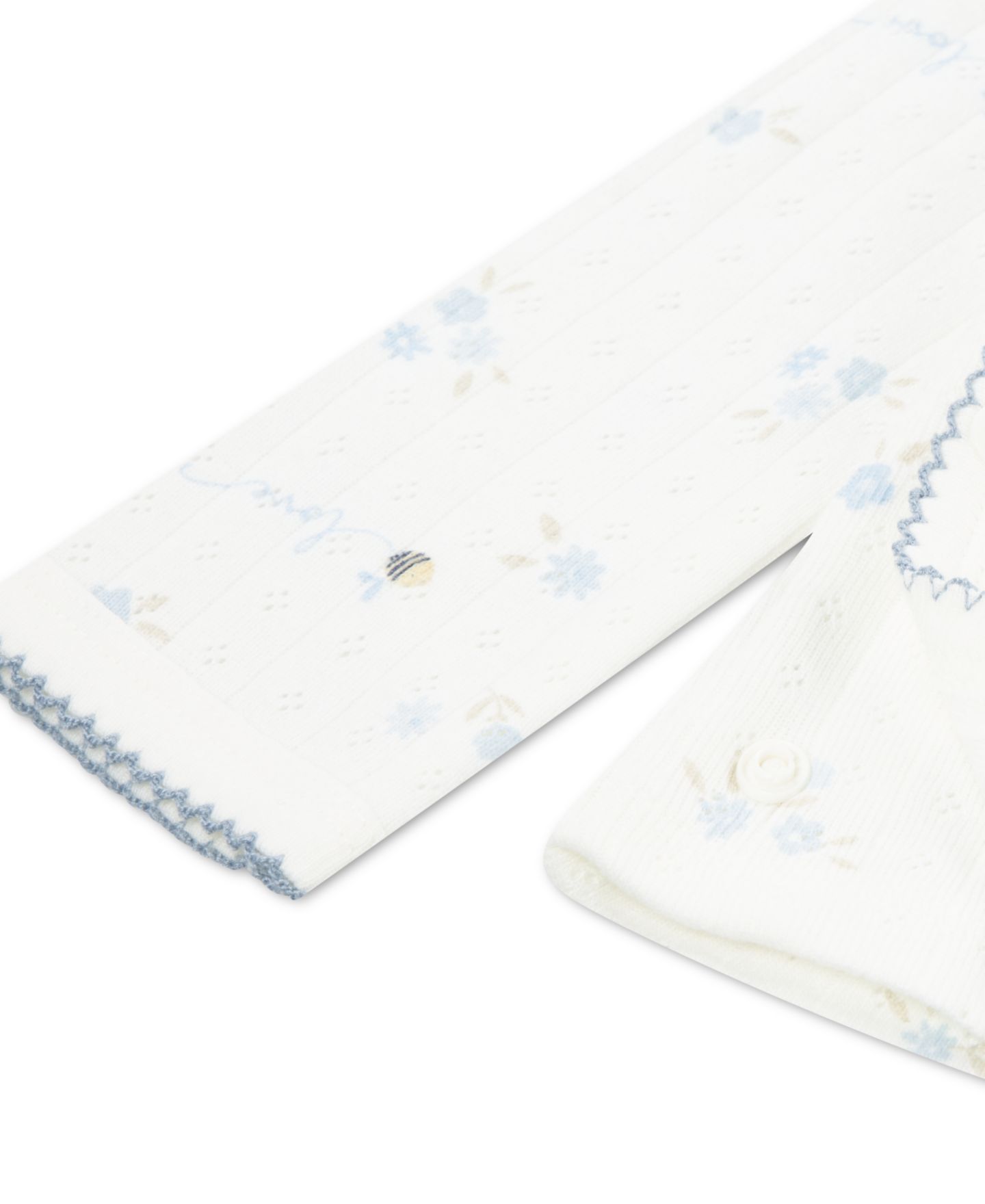 Детский комплект Huggies для девочки: топ, брюки с ножками и шапочка, цвет: Белый / Синий — фото 3