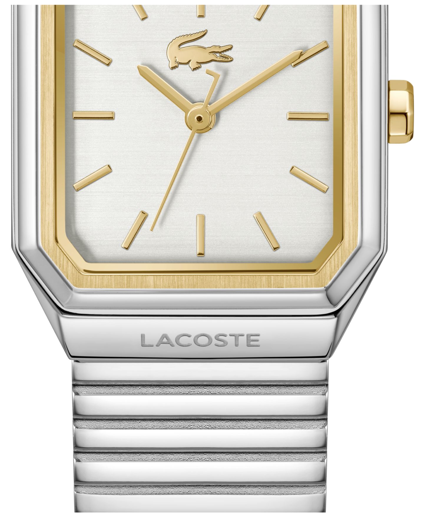 Женские часы Lacoste Rene Silver Tone Stainless Steel Mesh Bracelet Watch, 23x30.8mm — фото 4