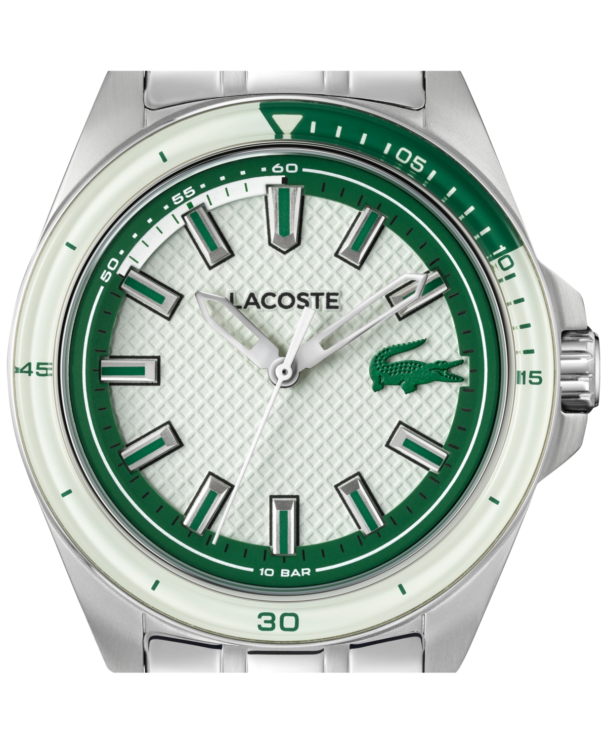 Lacoste Men's Capbreton Silver Tone Stainless Steel Bracelet Watch, 43mm