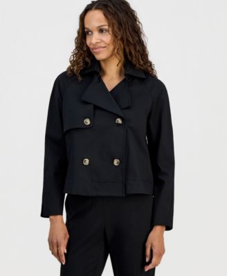 Petite Cropped Trench Jacket