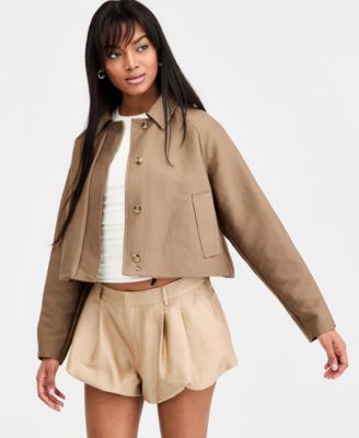 Women's Cropped Bubble-Hem Jacket